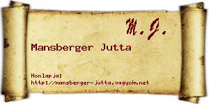 Mansberger Jutta névjegykártya
